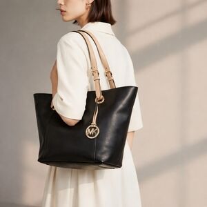 Michael Kors Black and Tan Leather Tote IN LIKE NEW CONDITION